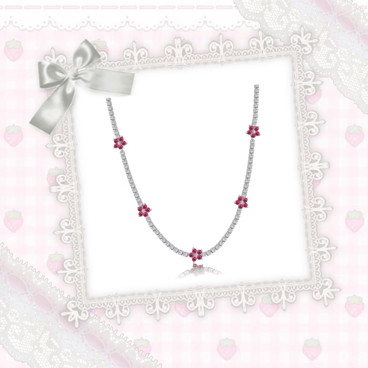 Silver Petalyn Tennis Necklace