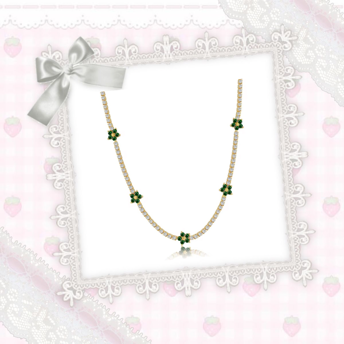 Gold Petalyn Tennis Necklace