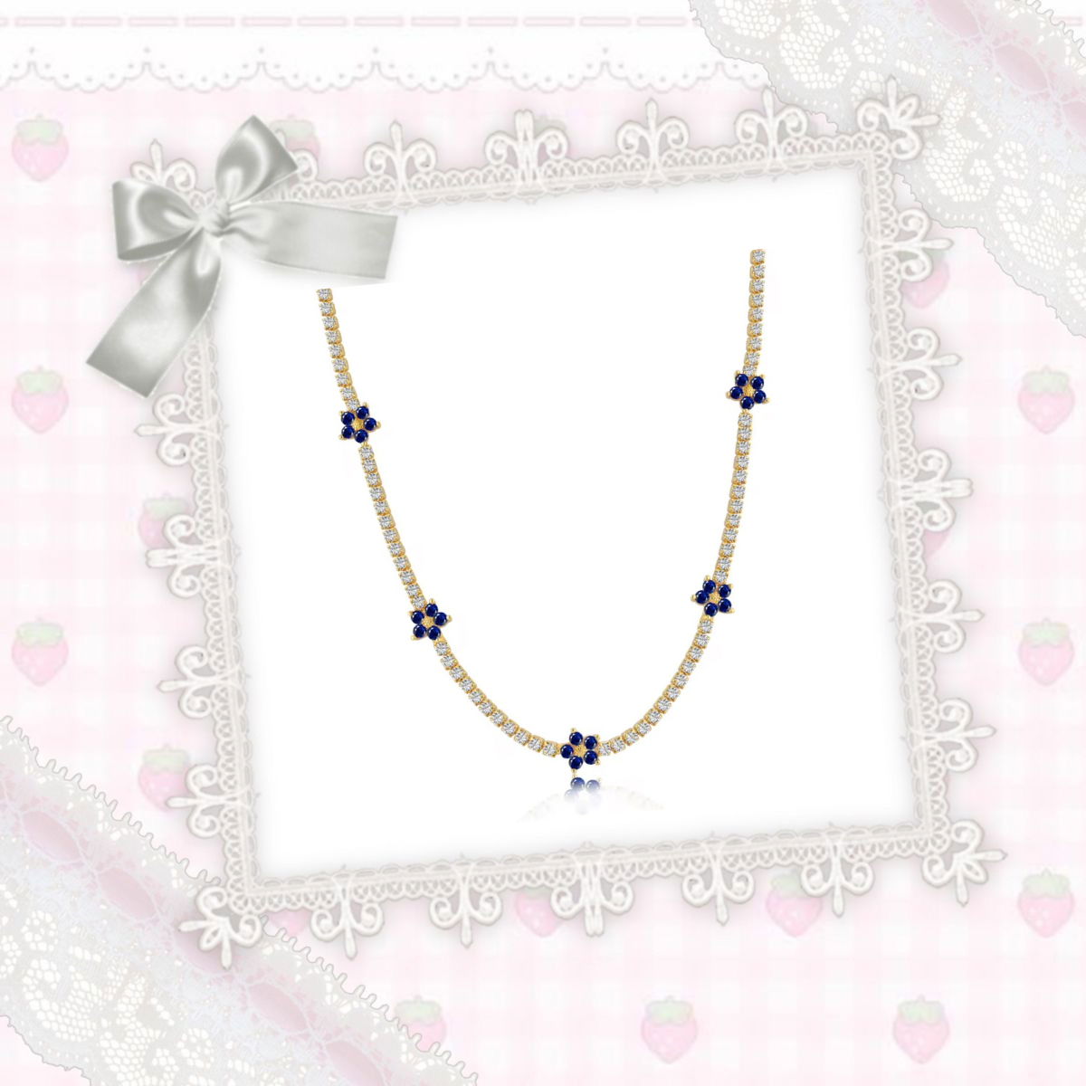 Gold Petalyn Tennis Necklace