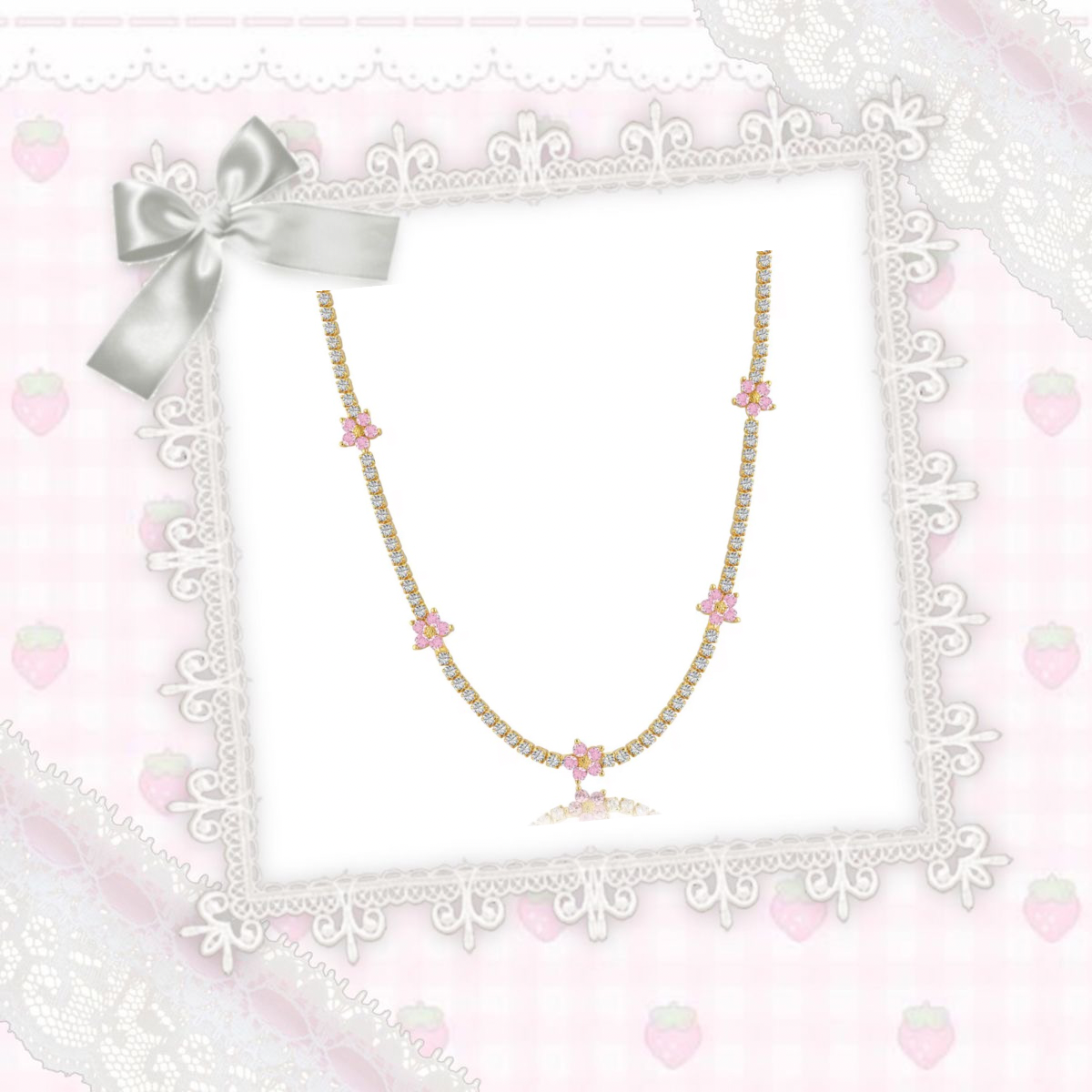 Gold Petalyn Tennis Necklace