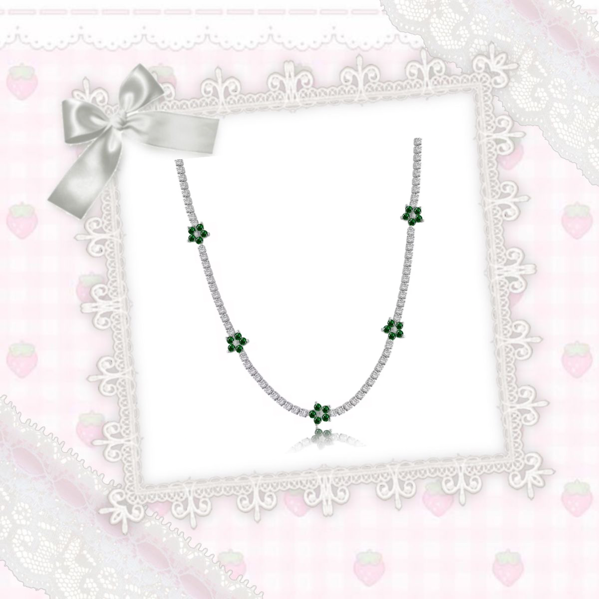 Silver Petalyn Tennis Necklace