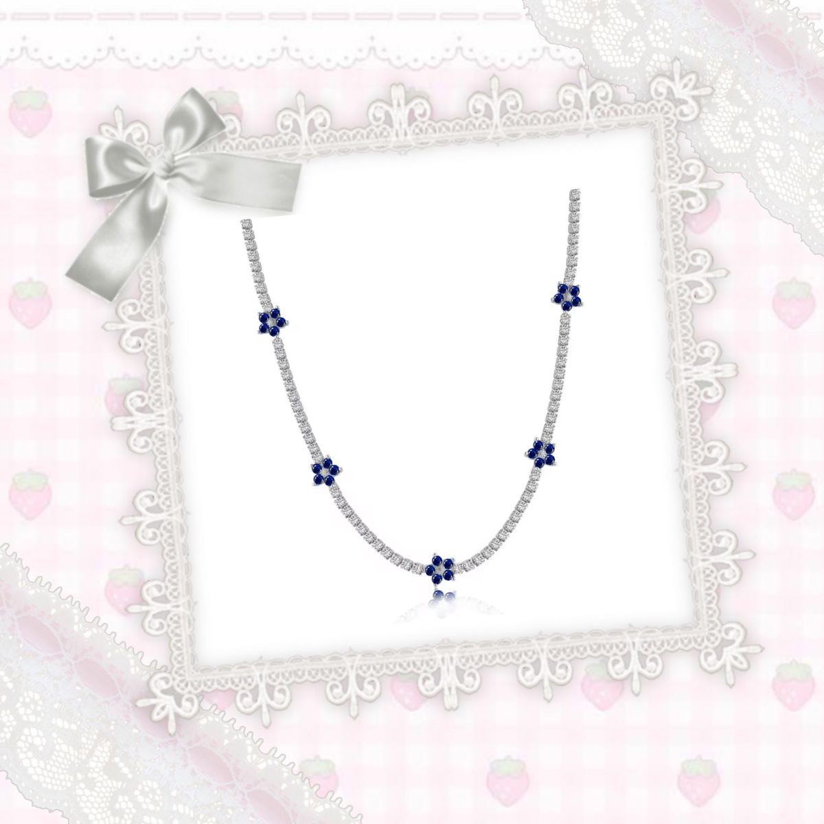 Silver Petalyn Tennis Necklace