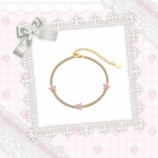Gold Petalyn Tennis Bracelet