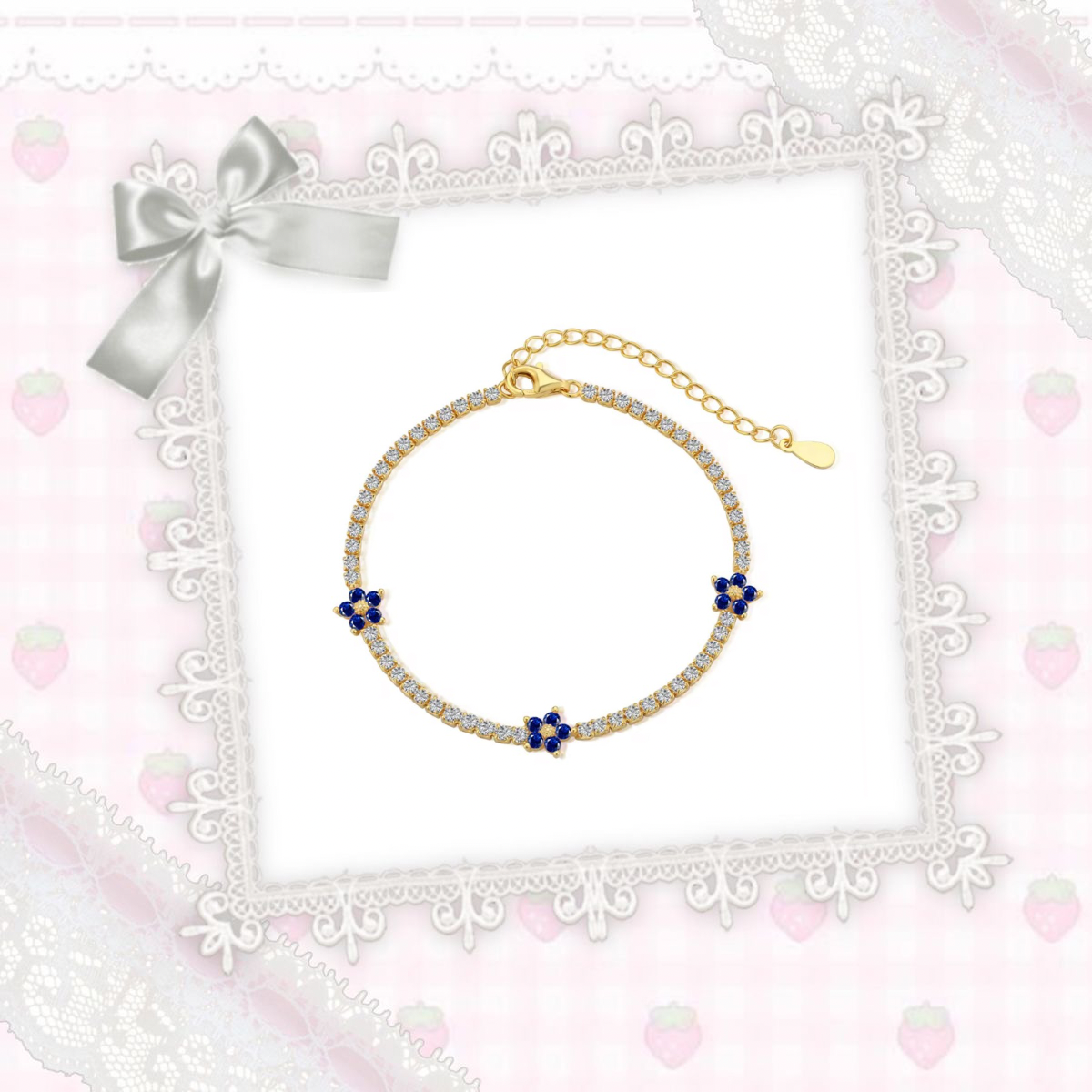 Gold Petalyn Tennis Bracelet