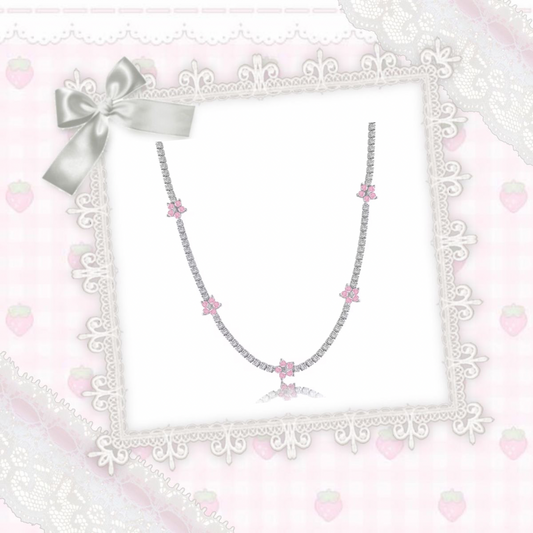 Silver Petalyn Tennis Necklace