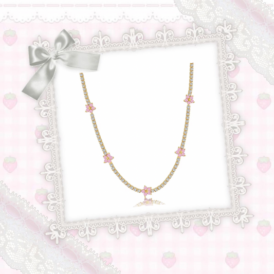 Gold Petalyn Tennis Necklace