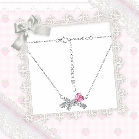 Romantic Knot Necklace - Pink