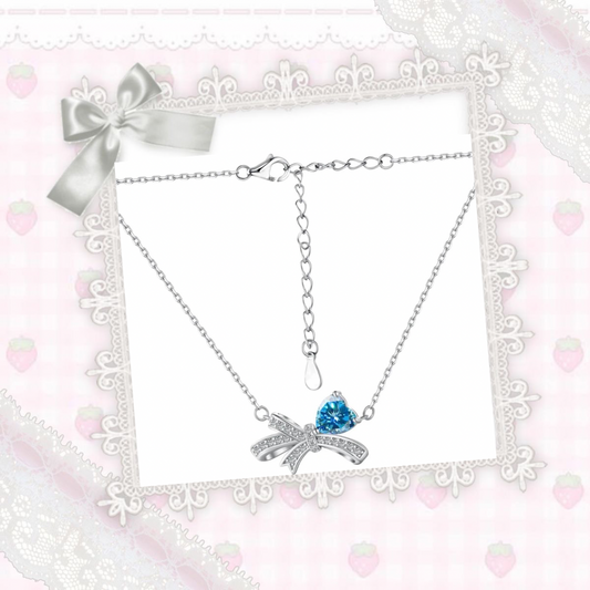 Romantic Knot Necklace - Blue