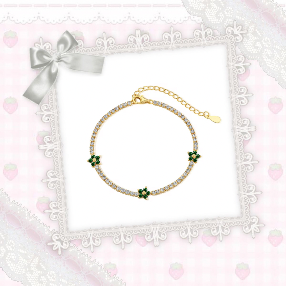 Gold Petalyn Tennis Bracelet